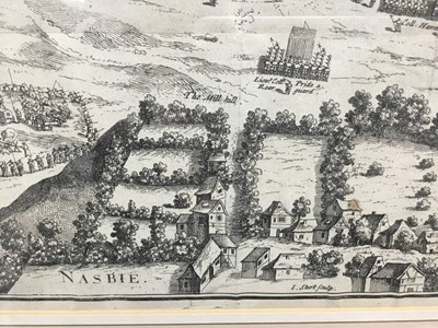 Lot 699 - 18th century engraving depicting the Battle of Naseby