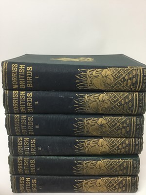 Lot 812 - set of six volumes Morris's British Birds 1891 - 3rd edition complete with hand tinted engravings by the Rev F O Morris B A