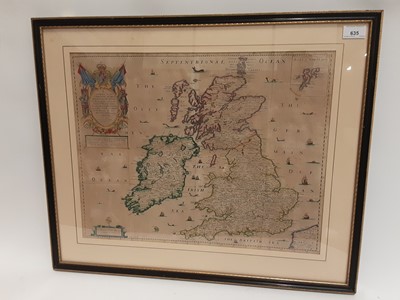 Lot 635 - Richard Blome 1669 map ' A Generall mapp of the Isles of Great Brittaine...1669' 40cm x 51cm