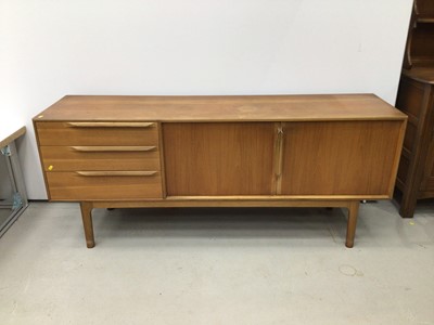 Lot 187 - Mid 20th century Teak sideboard with three drawers and two doors bearing label A.H McIntosh & Co Ltd