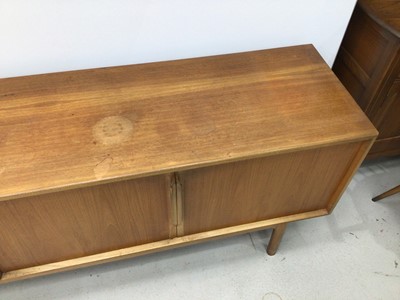 Lot 187 - Mid 20th century Teak sideboard with three drawers and two doors bearing label A.H McIntosh & Co Ltd
