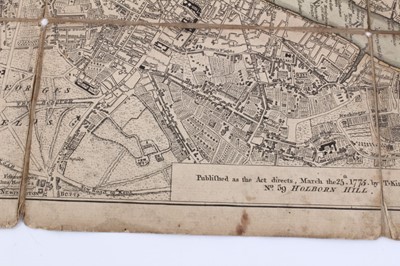 Lot 366 - Thomas Kitchin, 18th century engraved folding map of London, 1775