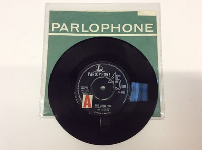 Lot 1010 - Beatles demo- She Loves You (R5055) - been in storage for 50 years and looks unplayed. Red 'A' on white sticker on the A side and 'Factory Sample- Not For Sale' on the B side