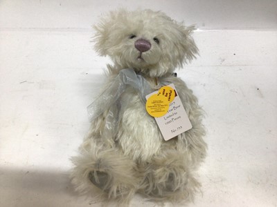 Lot 159 - Charlie Bears  Flumadiddle no. 407/500 , Charlie 2015, Shadrack and Treacle all by Isabella Lee. With swing tags and bags.