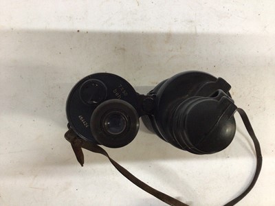 Lot 282 - Pair of Eitz krigsmarine 7 x 50 WWII military binoculars with all six parts of rubber armour including eye piece caps intact. Stamped 7 x 50 beh and 464424 on left hand prism housing