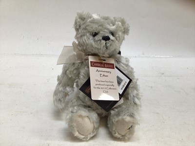 Lot 176 - Charlie Bear Anniversary Diesel, Anniversary Ethan, Robbie and Thumper. All with swing tags.