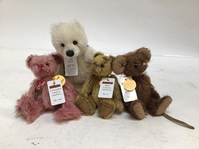 Lot 181 - Charlie Bears Minimo Collection Cosmopolitan, Hiccup, Moth an Percy.  All with bags and swing tags.