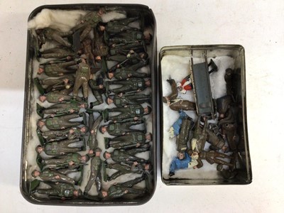 Lot 187 - Britains large collection of lead soldiers including Argyll and Sutherland marching infantry British Infantry marching in battledress. Bren Gun Carriers First Aid Nurses Stretchers and Bearers. Roy...
