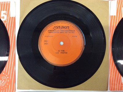 Lot 1029 - The Fiestas- So Fine, one sided demo from 1959 (MSC 3454, released as HL 8870) - emerged after 50 years in storage, in near mint condition. This disc is virtually extinct. Included in this lot are...
