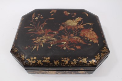 Lot 469 - 19th century Chinese black lacquer gaming counter box