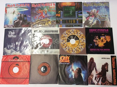 Lot 1040 - Approximately 50 classical rock singles including Iron Maiden, The Who, Deep Purple, Black Sabbath, Led Zepplin, Cream, Crazy Elephant and The Byrds, together with approximately 50 soul, funk and d...