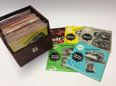 Lot 1045 - Carrying case of approximately 60 single records and EPs including Stars of Speed (motor cycling soundtracks), Chick Graham and the Coasters, Dickie Bishop and the Sidekicks, The Olympics, The Diam...