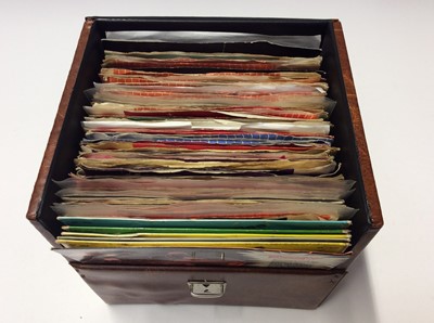 Lot 1045 - Carrying case of approximately 60 single records and EPs including Stars of Speed (motor cycling soundtracks), Chick Graham and the Coasters, Dickie Bishop and the Sidekicks, The Olympics, The Diam...