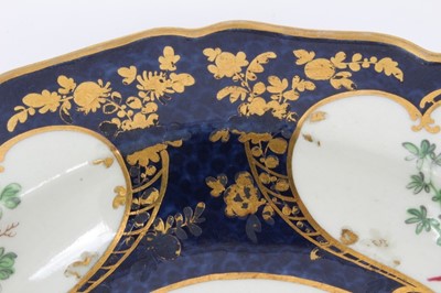 Lot 4 - Worcester 'Lady Mary Wortley Montagu' pattern deep plate, c.1770