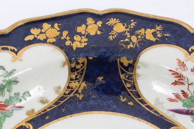 Lot 4 - Worcester 'Lady Mary Wortley Montagu' pattern deep plate, c.1770