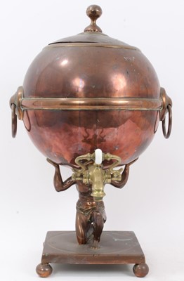 Lot 393 - Victorian copper samovar