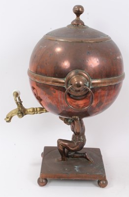 Lot 393 - Victorian copper samovar