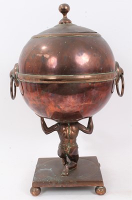 Lot 393 - Victorian copper samovar