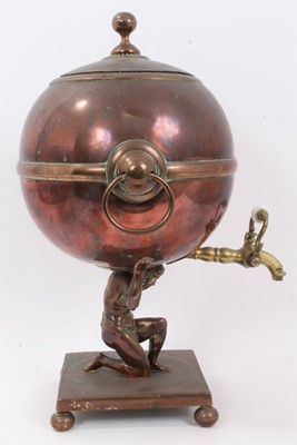 Lot 393 - Victorian copper samovar