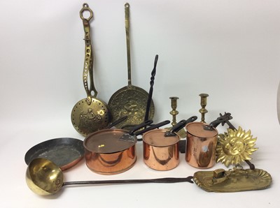 Lot 400 - Collection of antique copper and brass