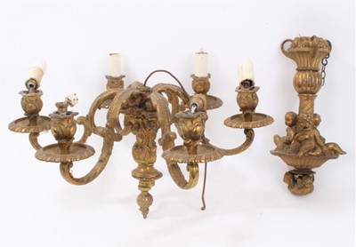 Lot 403 - Impressive 19th century gilt metal six branch chandelier