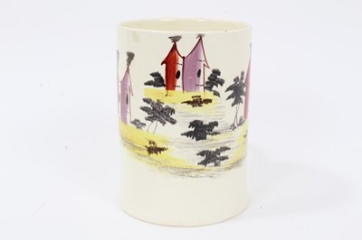 Lot 16 - Leeds creamware cylindrical mug, c.1770