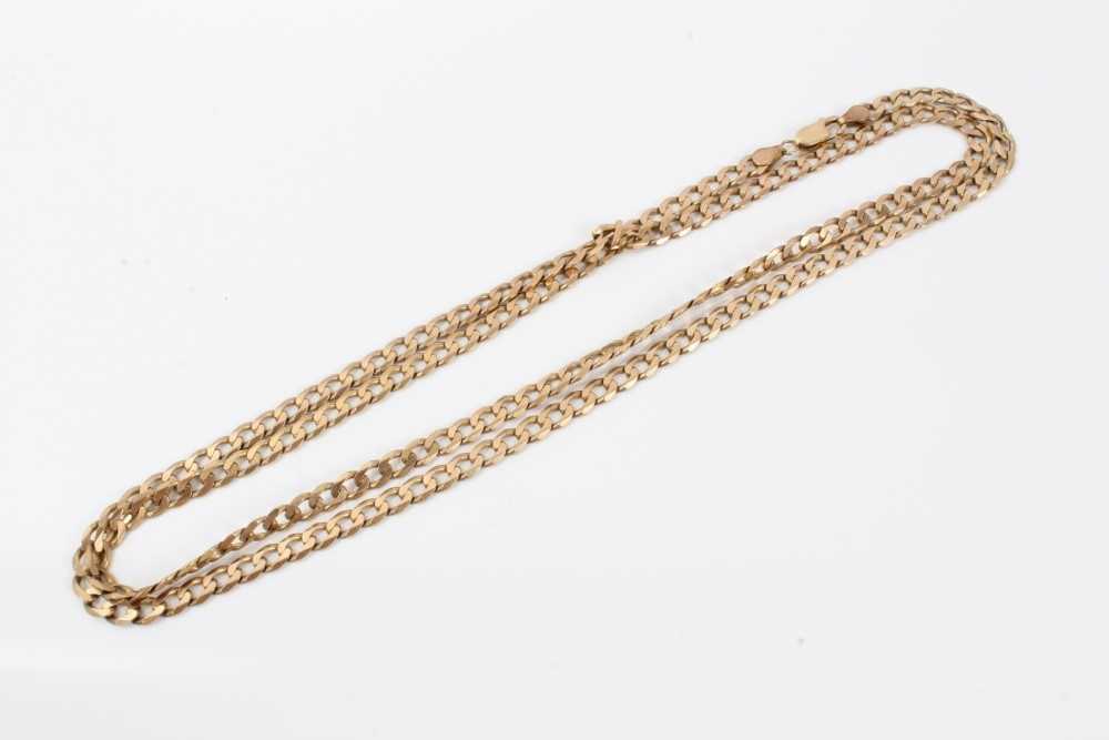 Lot 349 - 9ct gold curb link chain, 36 inches long