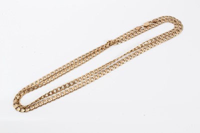 Lot 349 - 9ct gold curb link chain, 36 inches long