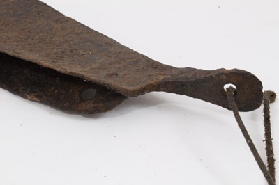 Lot 409 - Unusual wrought iron form, possibly a slave collar