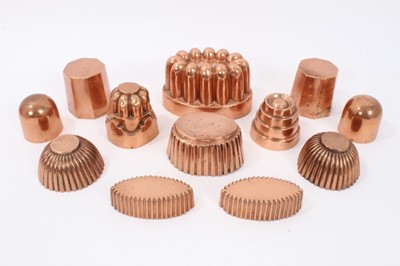 Lot 414 - Collection of 19th century miniature copper jelly moulds