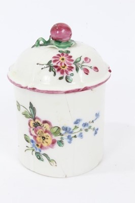 Lot 31 - Mennecy soft-paste porcelain pomade pot and cover, c.1760
