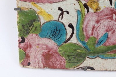 Lot 43 - Persian Qajar polychrome painted tiles