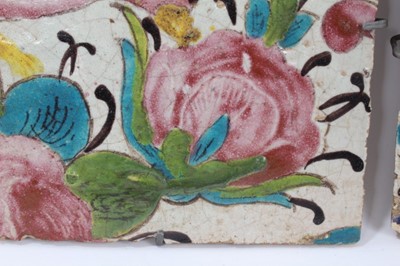 Lot 43 - Persian Qajar polychrome painted tiles