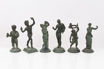 Lot 421 - Set of six Grand Tour miniature bronzes