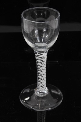 Lot 57 - Six assorted Georgian opaque twist wine glasses, between 13cm and 16cm height