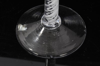 Lot 57 - Six assorted Georgian opaque twist wine glasses, between 13cm and 16cm height