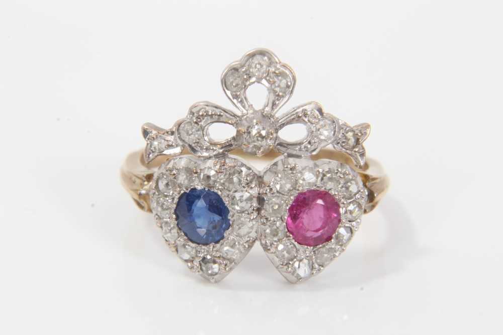 Lot 269 - Victorian style diamond, ruby and sapphire