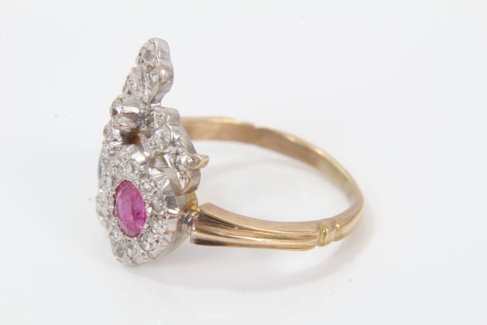 Lot 269 - Victorian style diamond, ruby and sapphire