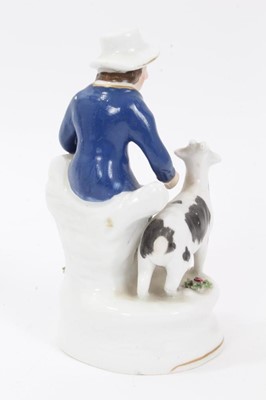 Lot 77 - Collection of ten Staffordshire figures, including a Turk, a man pushing a wheelbarrow, etc, between 9cm and 14cm height
