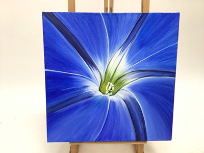 Lot 103 - Robyn, contemporary, acrylic on canvas - flower head, signed and dated '04