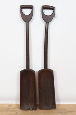 Lot 1003 - Two antique peat shovels