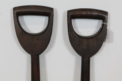 Lot 1003 - Two antique peat shovels