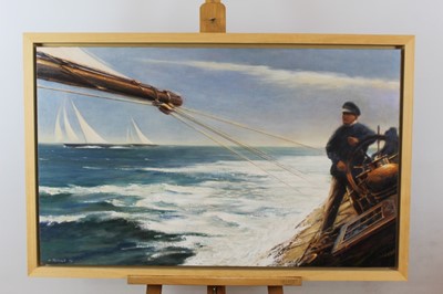 Lot 658 - Oliver Raab oil on canvas, Marine scene