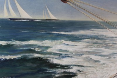 Lot 658 - Oliver Raab oil on canvas, Marine scene