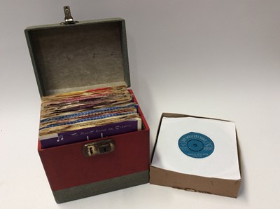 Lot 1052 - Vintage case of single records (approximately 50) to include Frankie Lymon and the Teenagers, The Nu Tornados, Jack Scott, Ricky Nelson, Lloyd Price, Ronnie Hilton, Ray Charles, The Teddy Bears, Br...