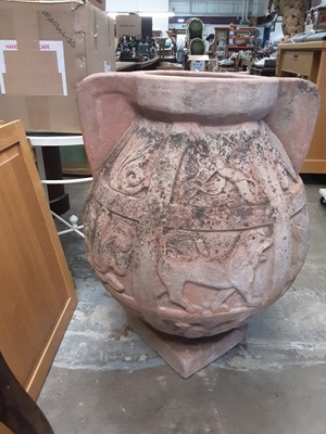 Lot 651 - Large terracotta garden urn