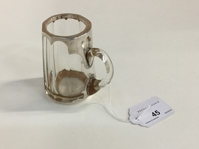 Lot 45 - Silver mounted glass tankard