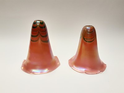 Lot 162 - Pair of Favrille Irredescent Art Glass Lamp Shades
