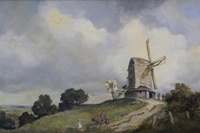 Lot 1085 - Dorothy Lightfoot - Windmill in a landscape, Suffolk