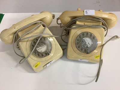 Lot 51 - Two 1950's Cream Telephones